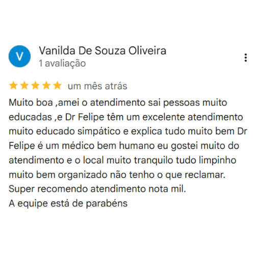 Depoimento Google Dr. Felipe Gomes